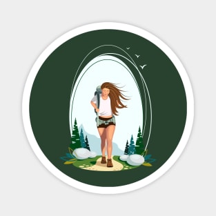 Hiking girl Magnet